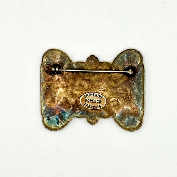 Vintage Catherine Popesco Rhinestone and Enamel Butterfly Brooch-Made in France - Picture 9 of 10